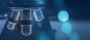 Laboratory microscope used for ISO 10993 biocompatibility testing and medical device evaluation